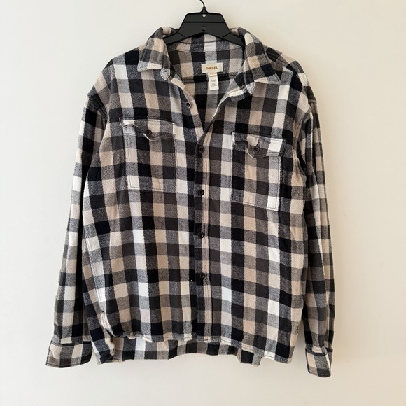 Diesel Other - Y2K Diesel Plaid Flannel Overshirt Jacket‎ Black Tan 100% Cotton XL Workwear